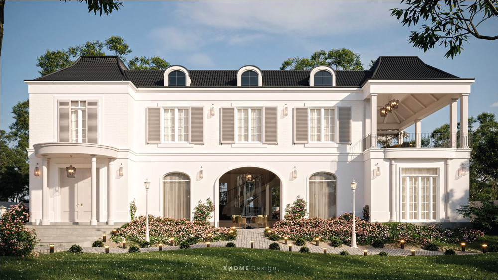 Mẫu biệt thự 2 tầng phong cách tân cổ điển