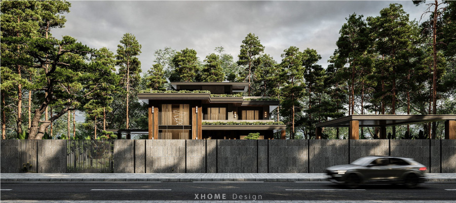 Mẫu biệt thự 2 tầng với 1 tum hiện đại