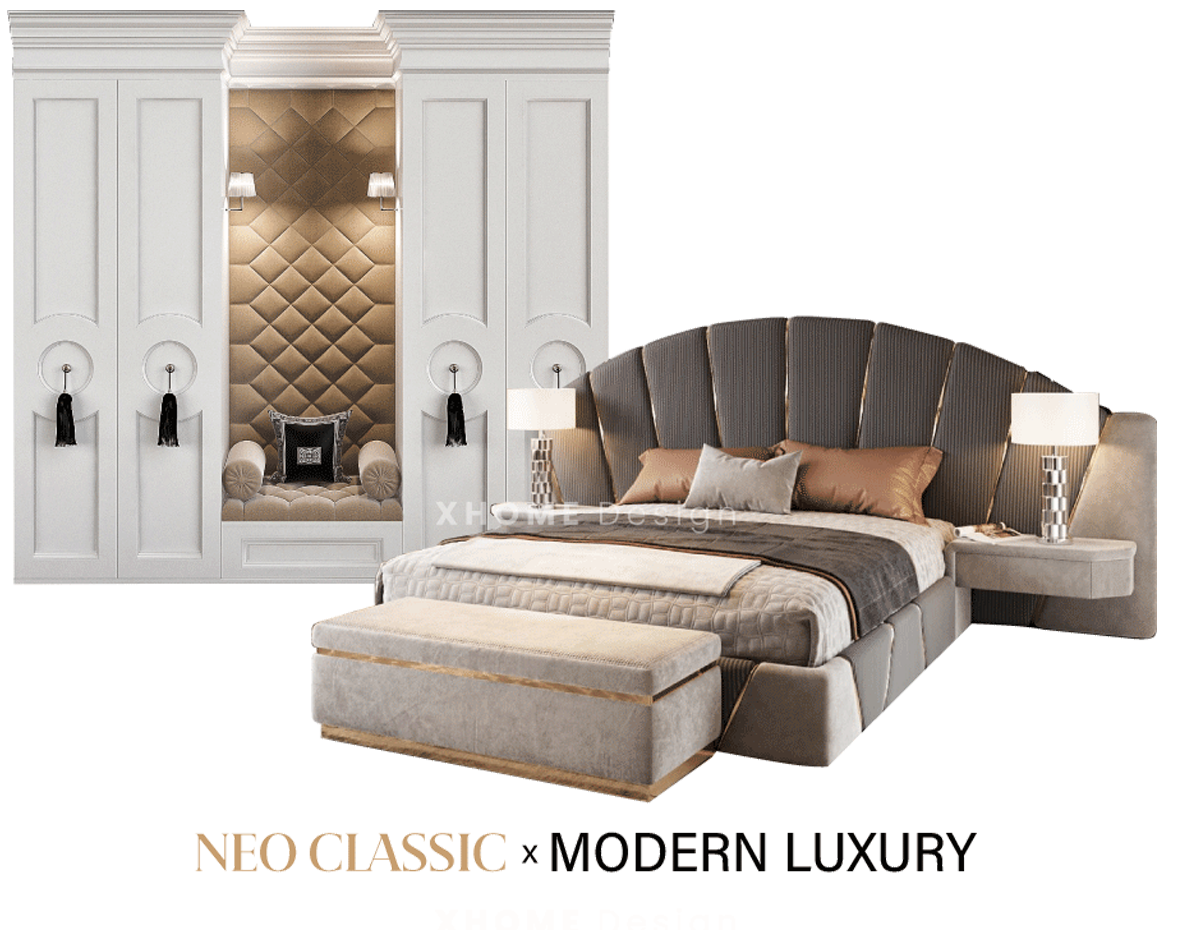 phong cách neo classic kết hợp modern luxury trong thiết kế nội thất penthouse