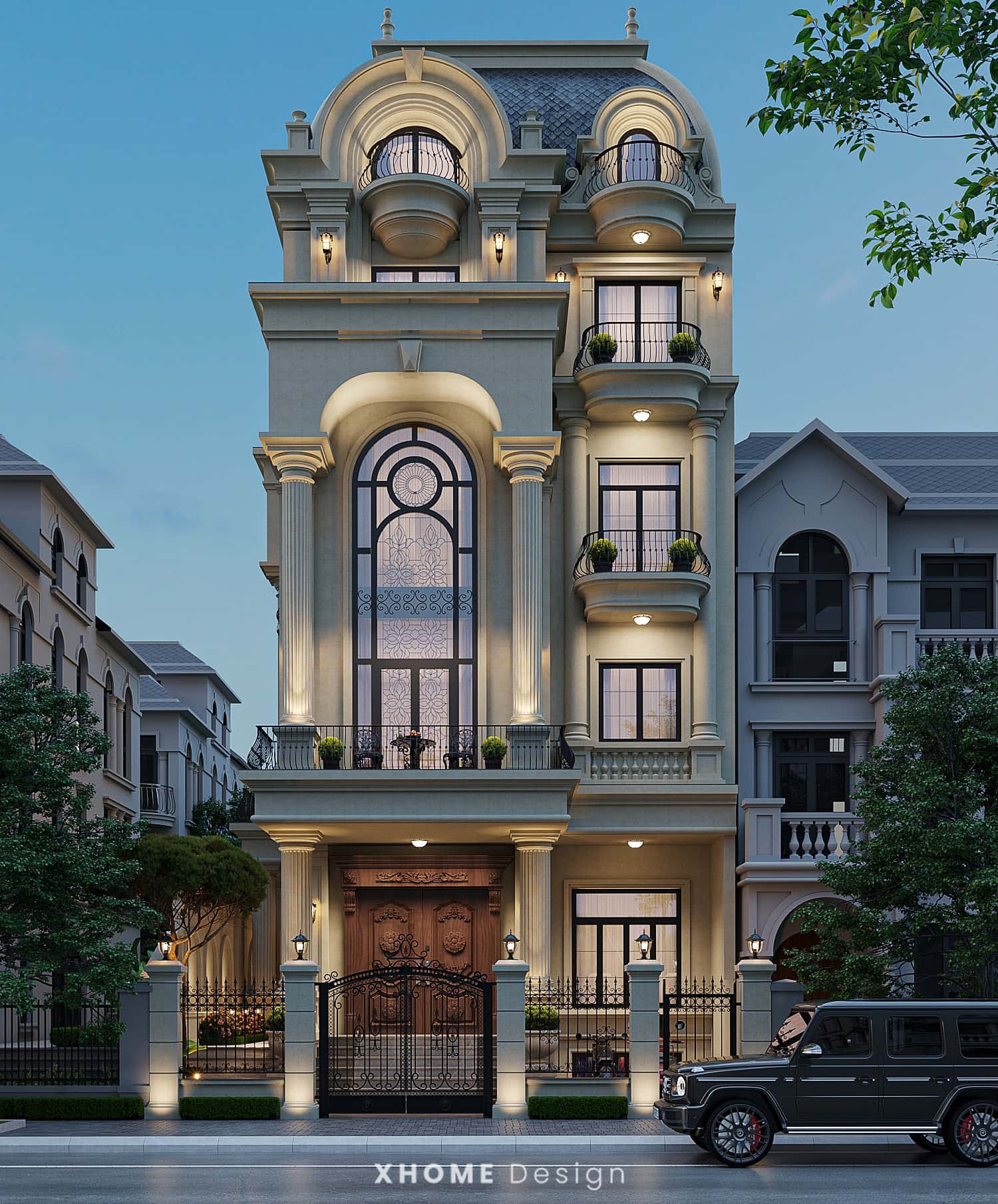 Biệt thự 5 tầng tân cổ điển