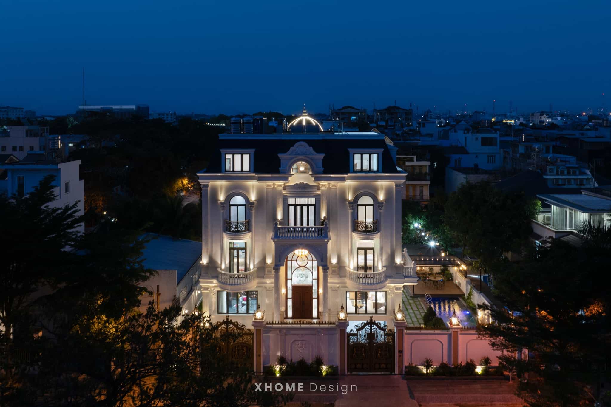 68+ mẫu thiết kế biệt thự hồ bơi đẹp đáng tham khảo 58 Binh Tan Villa dự án mang phong cách tân cổ điển có hồ bơi ấn tượng