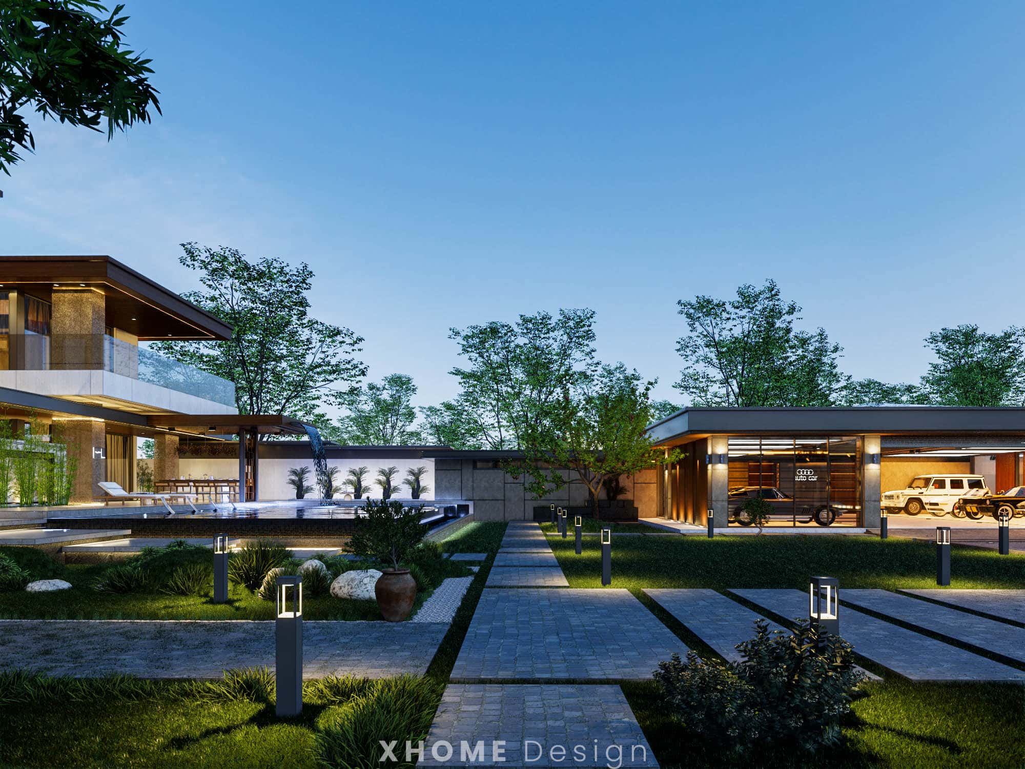 68+ mẫu thiết kế biệt thự hồ bơi đẹp đáng tham khảo 34 Mẫu biệt thự có hồ bơi và gara