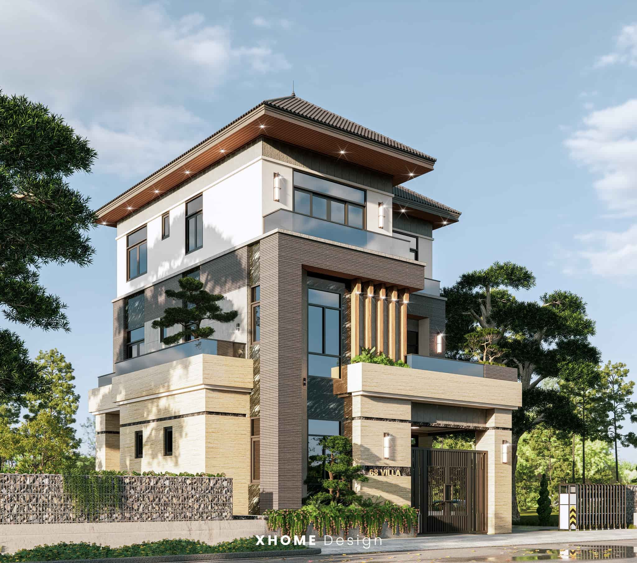 Thiết kế biệt thự mini đẹp, tiện nghi và tối ưu chi phí 20 Mẫu biệt thự mini 3 tầng mái Nhật