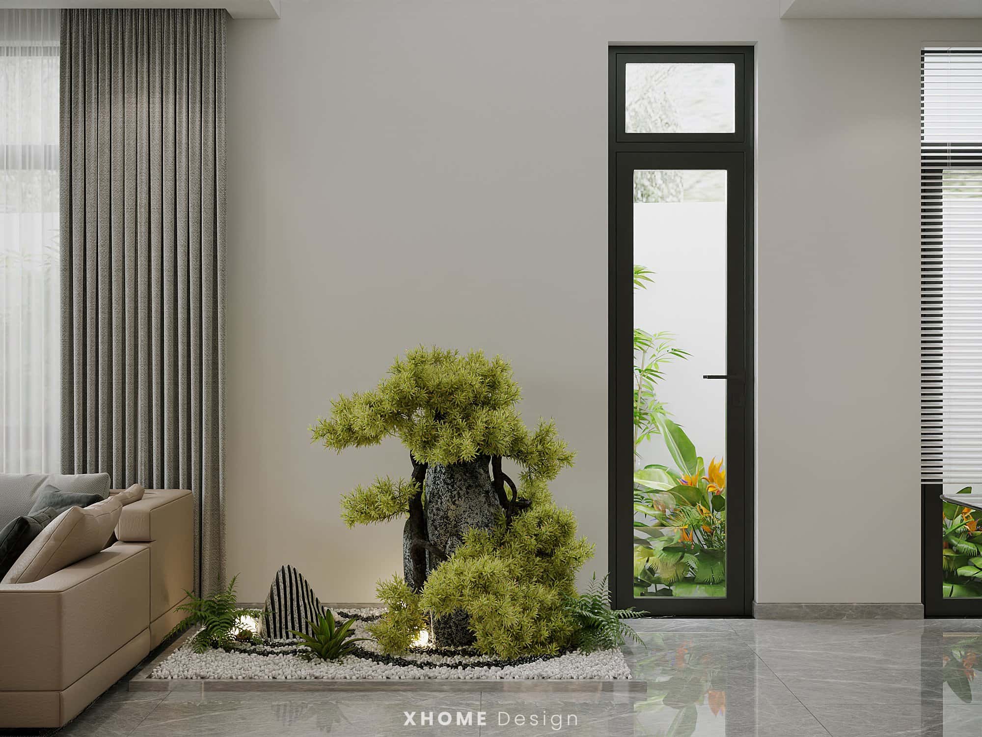Thiết kế biệt thự mini đẹp, tiện nghi và tối ưu chi phí 36 Tiểu cảnh trong nhà