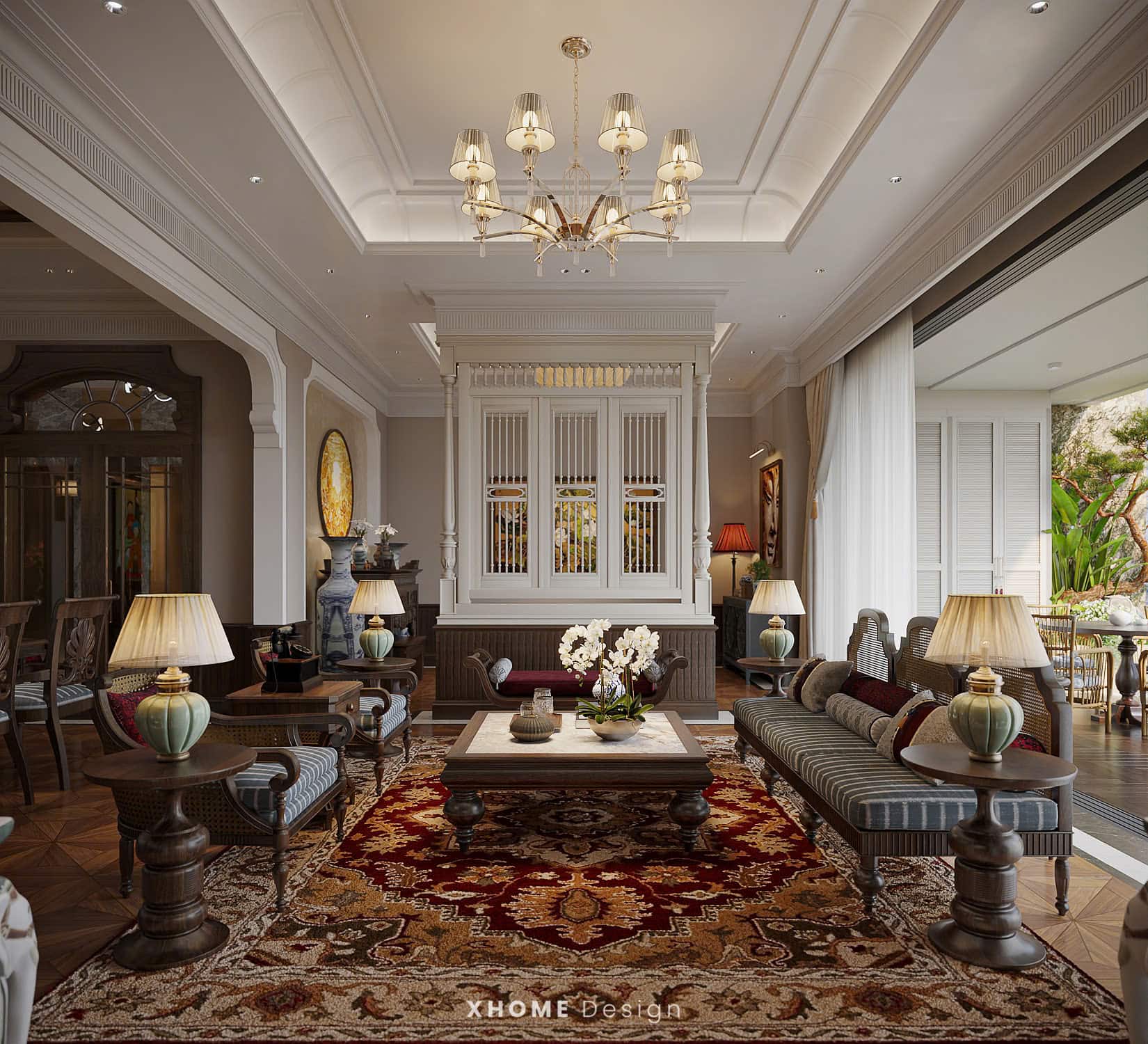 Xu hướng biệt thự Indochine tông màu trung tính ấm