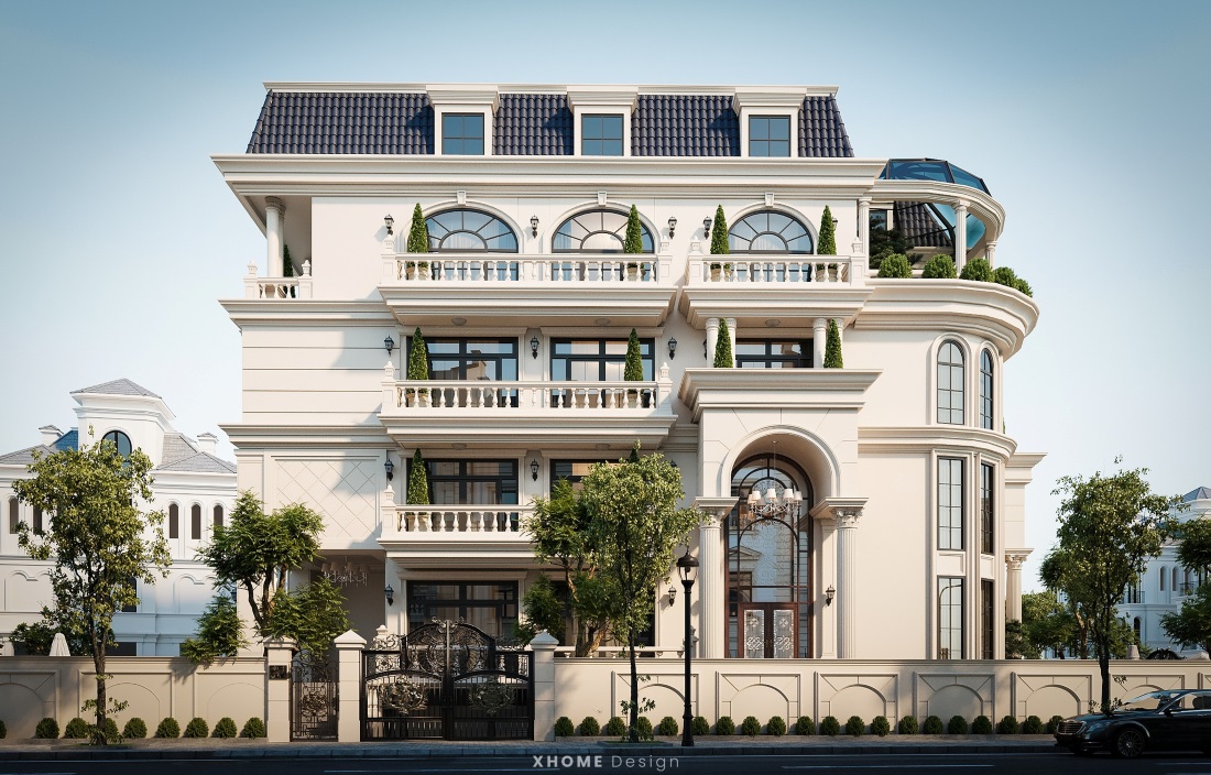 Tuyển chọn 100+ mẫu nhà tân cổ điển đẹp, đẳng cấp 2025 8 Kết hợp vật liệu kính trong thiết kế nội thất