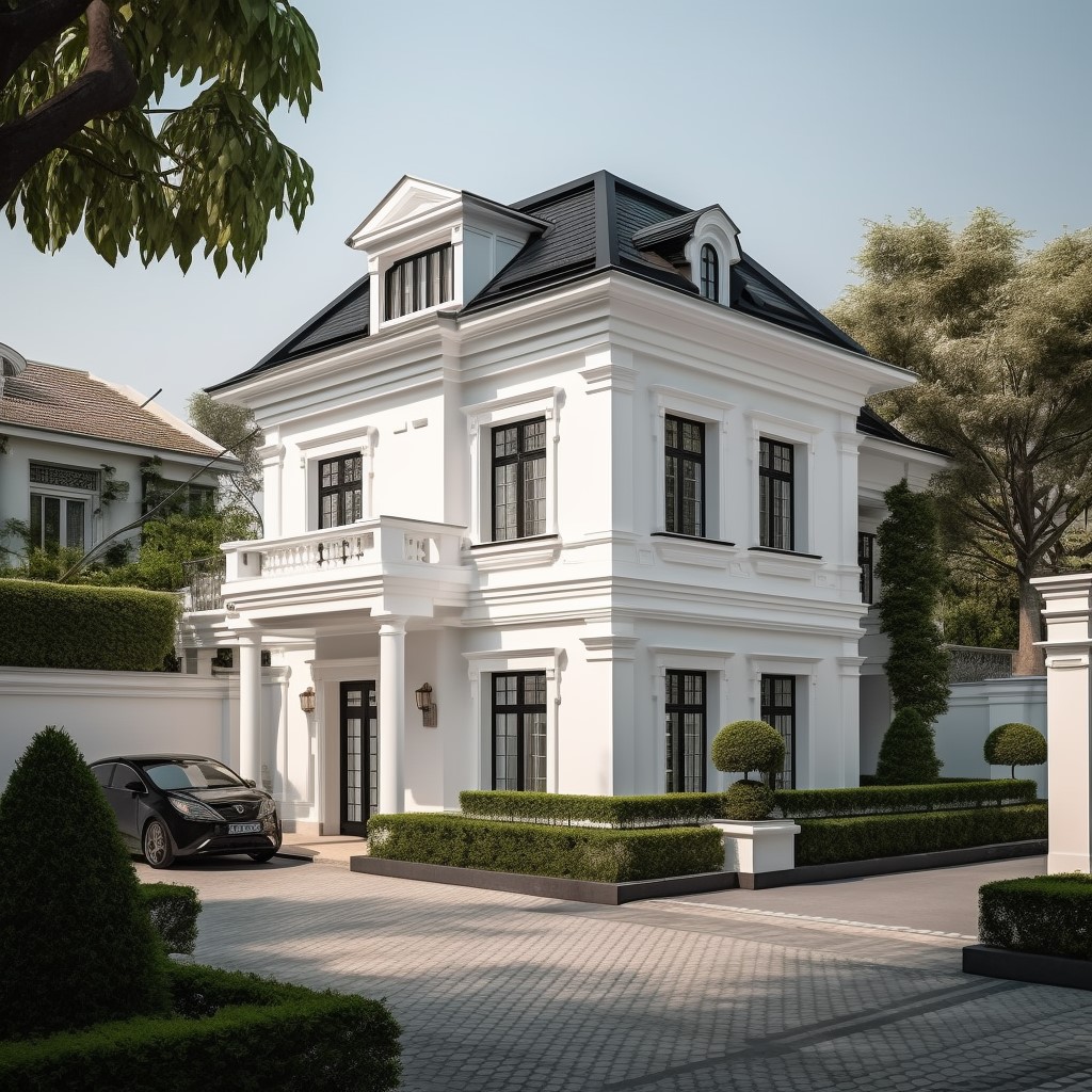 Tuyển chọn 100+ mẫu nhà tân cổ điển đẹp, đẳng cấp 2025 11 Phong cách tân cổ điển với mái Nhật