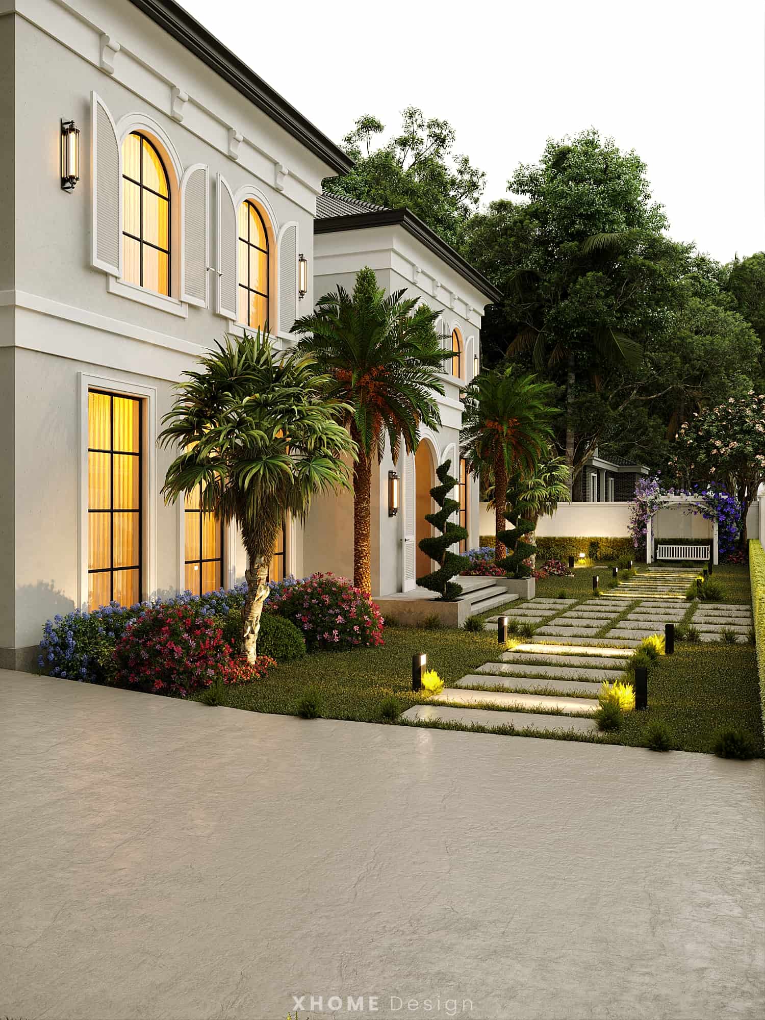 99 mẫu biệt thự nhà vườn đa dạng phong cách, diện tích và số tầng 19 Biệt thự nhà vườn 2 tầng mái bằng Tân cổ điể