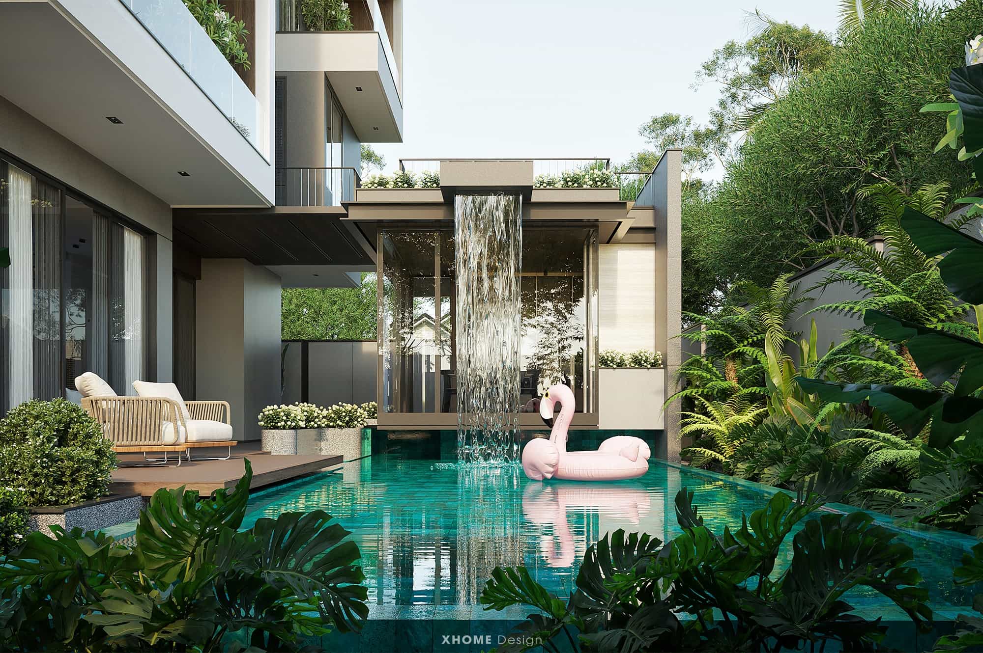 99 mẫu biệt thự nhà vườn đa dạng phong cách, diện tích và số tầng 2 Mẫu thiết kế biệt thự 2 tầng có hồ bơi