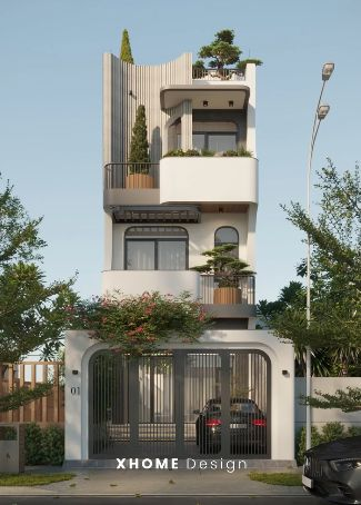 Mẫu nhà phố 3 tầng 1 tum