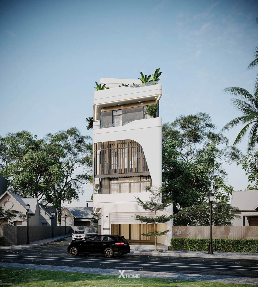 Mẫu nhà phố 3 tầng 2 mặt tiền