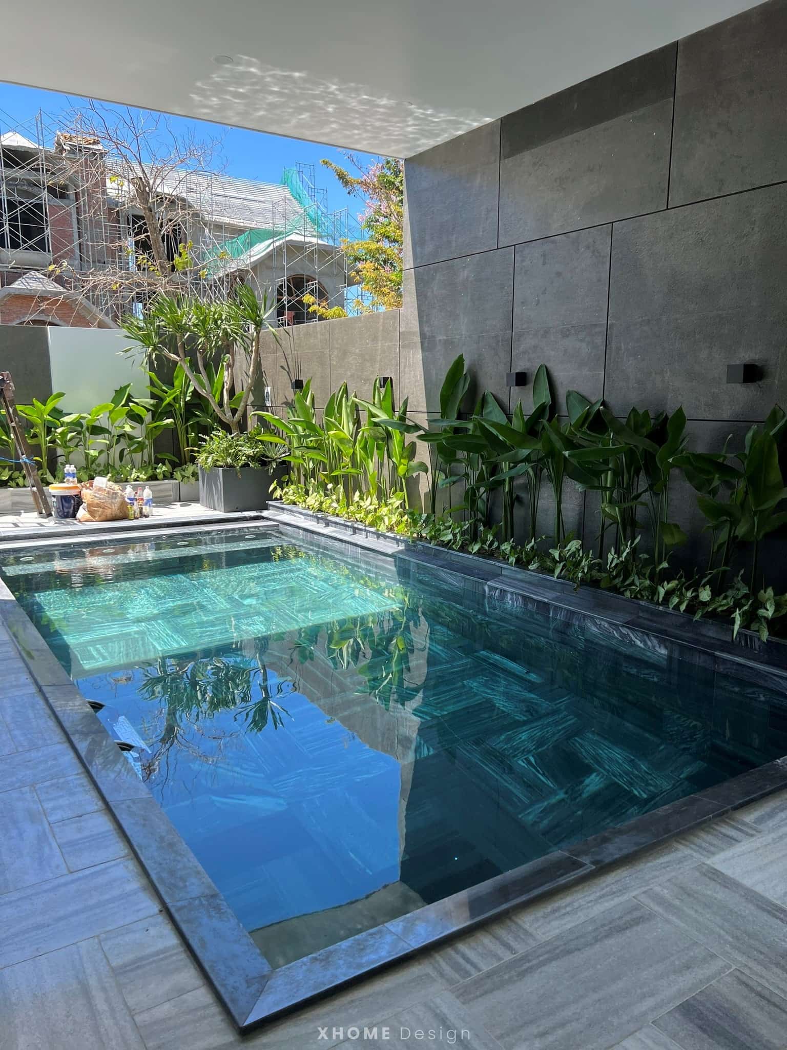 Mẫu nhà phố 3 tầng có hồ bơi