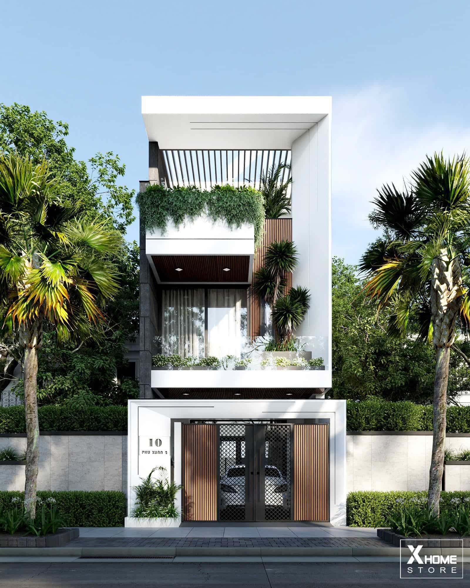 Mẫu nhà phố 3 tầng không gian mở