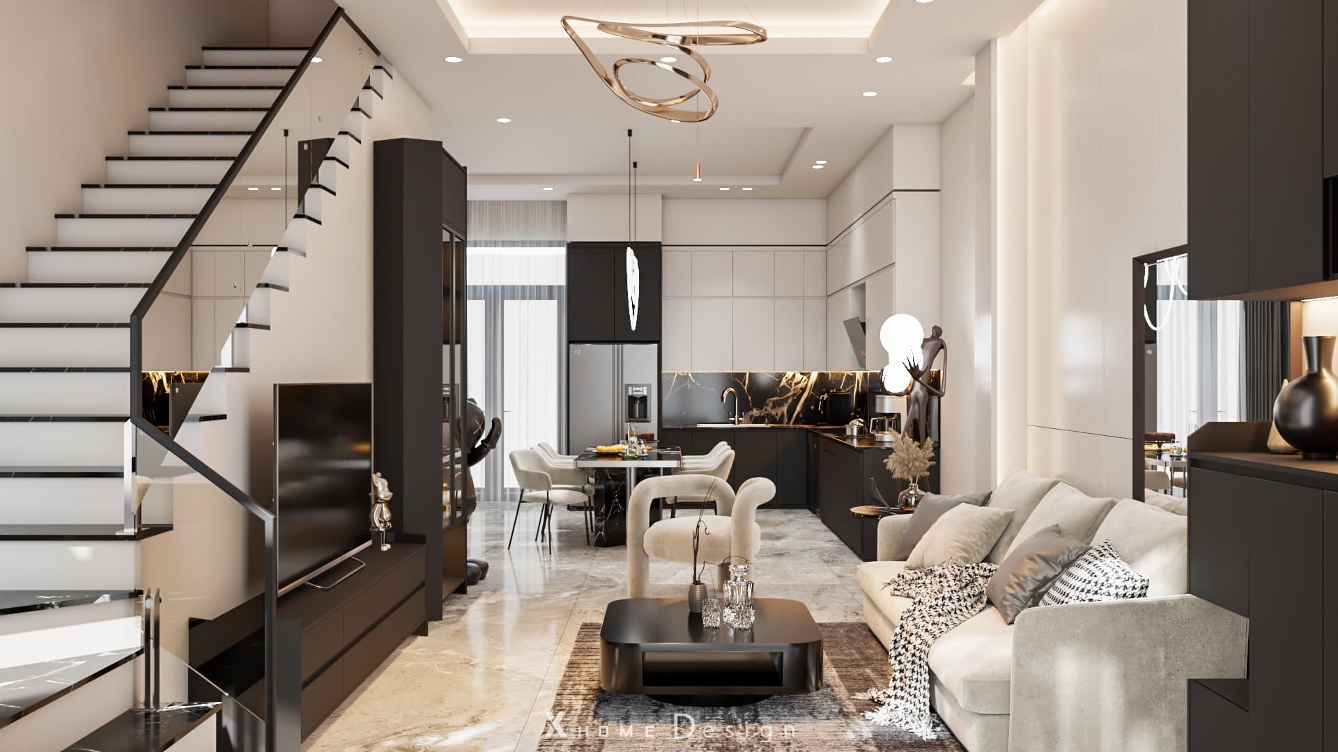 Mẫu nhà phố 3 tầng mặt tiền 6m