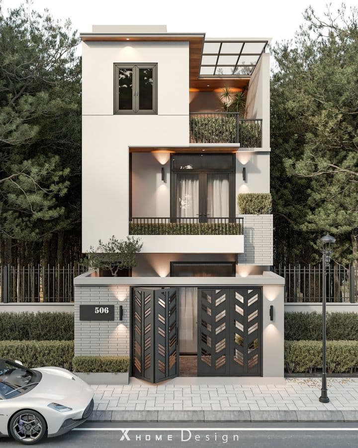 Mẫu nhà phố 3 tầng mặt tiền 6m