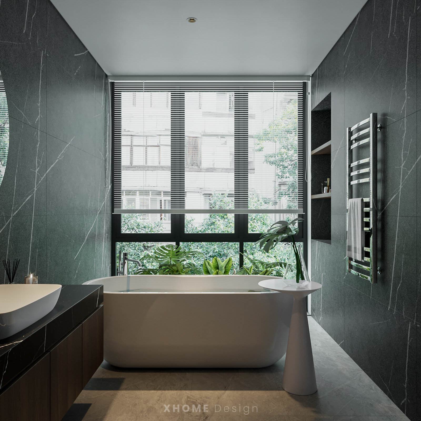 Mẫu nhà phố 3 tầng tích hợp mảng xanh