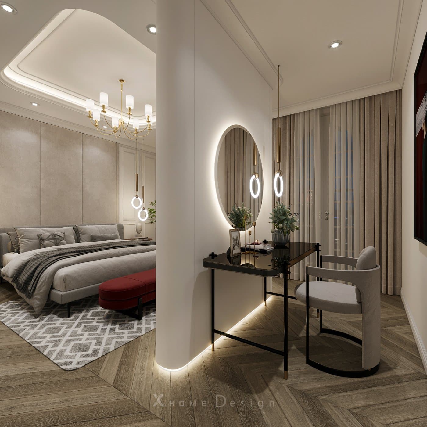 30+ Mẫu thiết kế nội thất phòng ngủ đẹp & cao cấp 30 Thiết kế phòng ngủ 28m² tân cổ điển