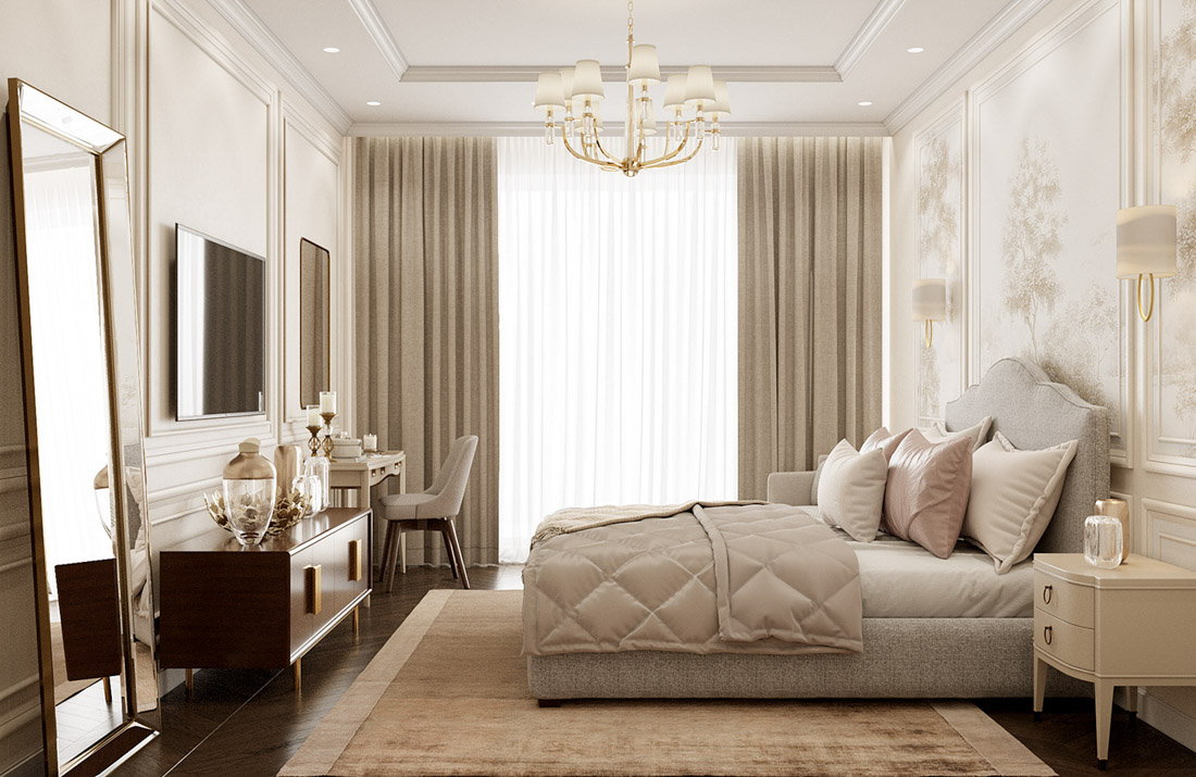 Mẫu nội thất chung cư tân cổ điển sang trọng và tinh tế