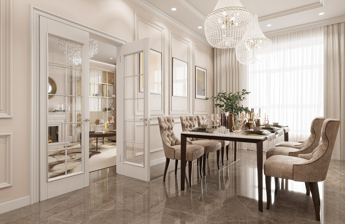 Mẫu nội thất chung cư tân cổ điển sang trọng và tinh tế