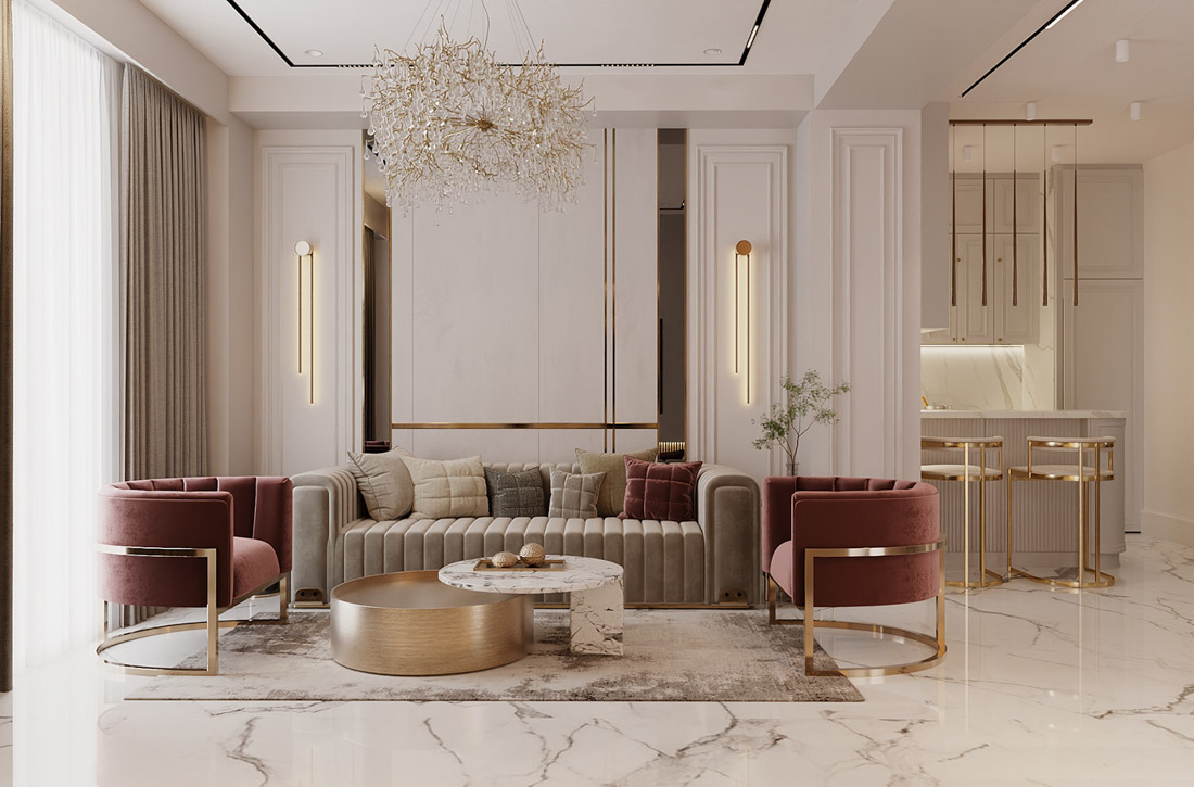 Nội thất chung cư tân cổ điển kết hợp phong cách hiện đại
