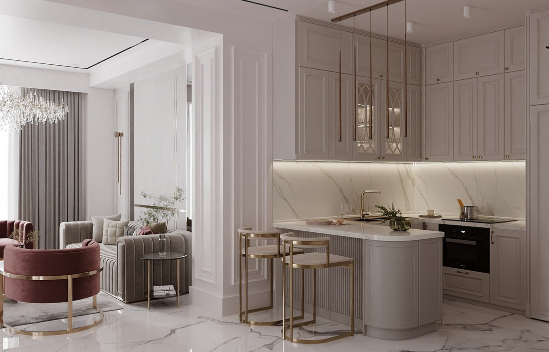 Nội thất chung cư tân cổ điển kết hợp phong cách hiện đại