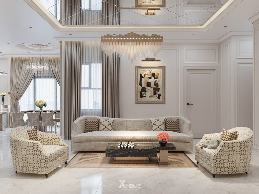Thiết kế nội thất chung cư tân cổ điển 3 phòng ngủ do XHOME thiết kế