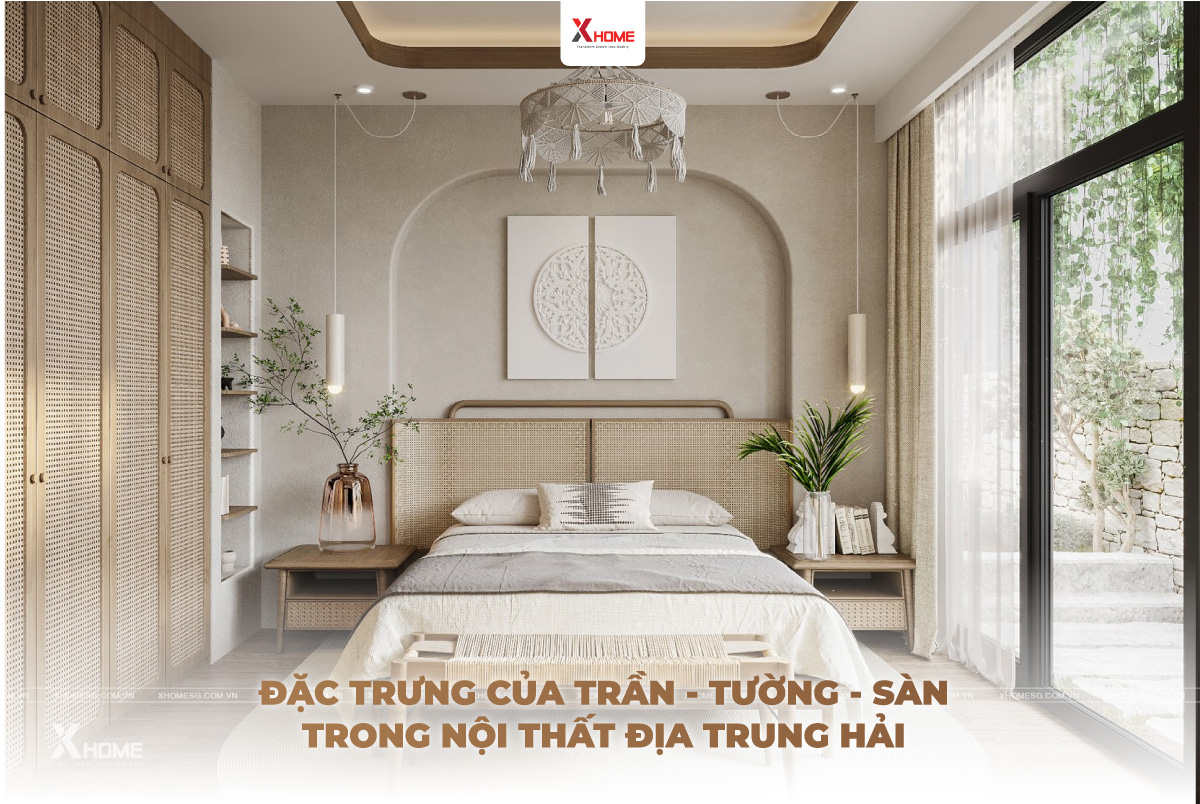 Đăc trưng của phần tường trần và sàn trong nội thất địa trung hải