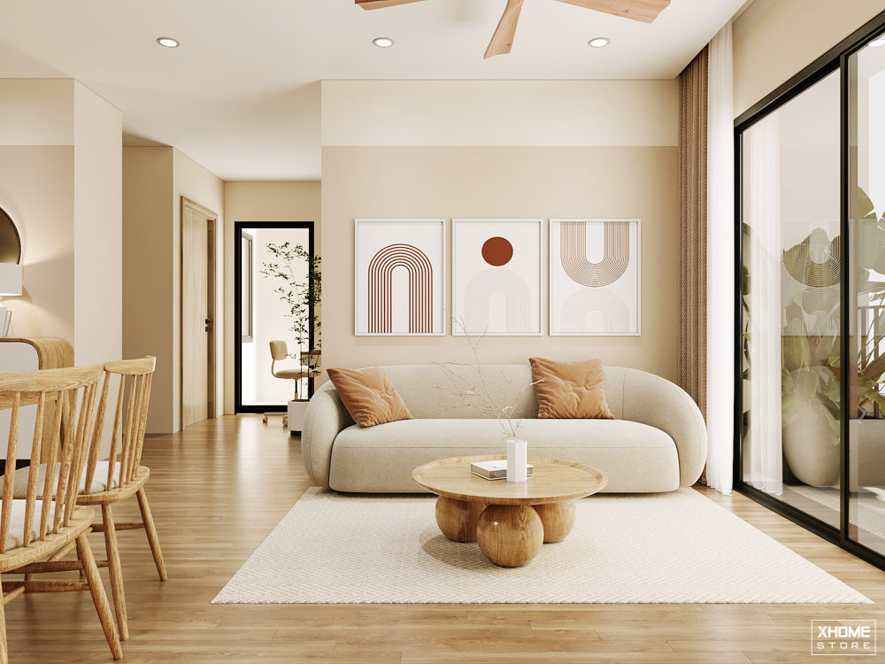 50+ Mẫu thiết kế nội thất chung cư 70m2 tối ưu từng không gian 23 Dùng tone màu sáng, tạo hiệu ứng mở rộng không gian