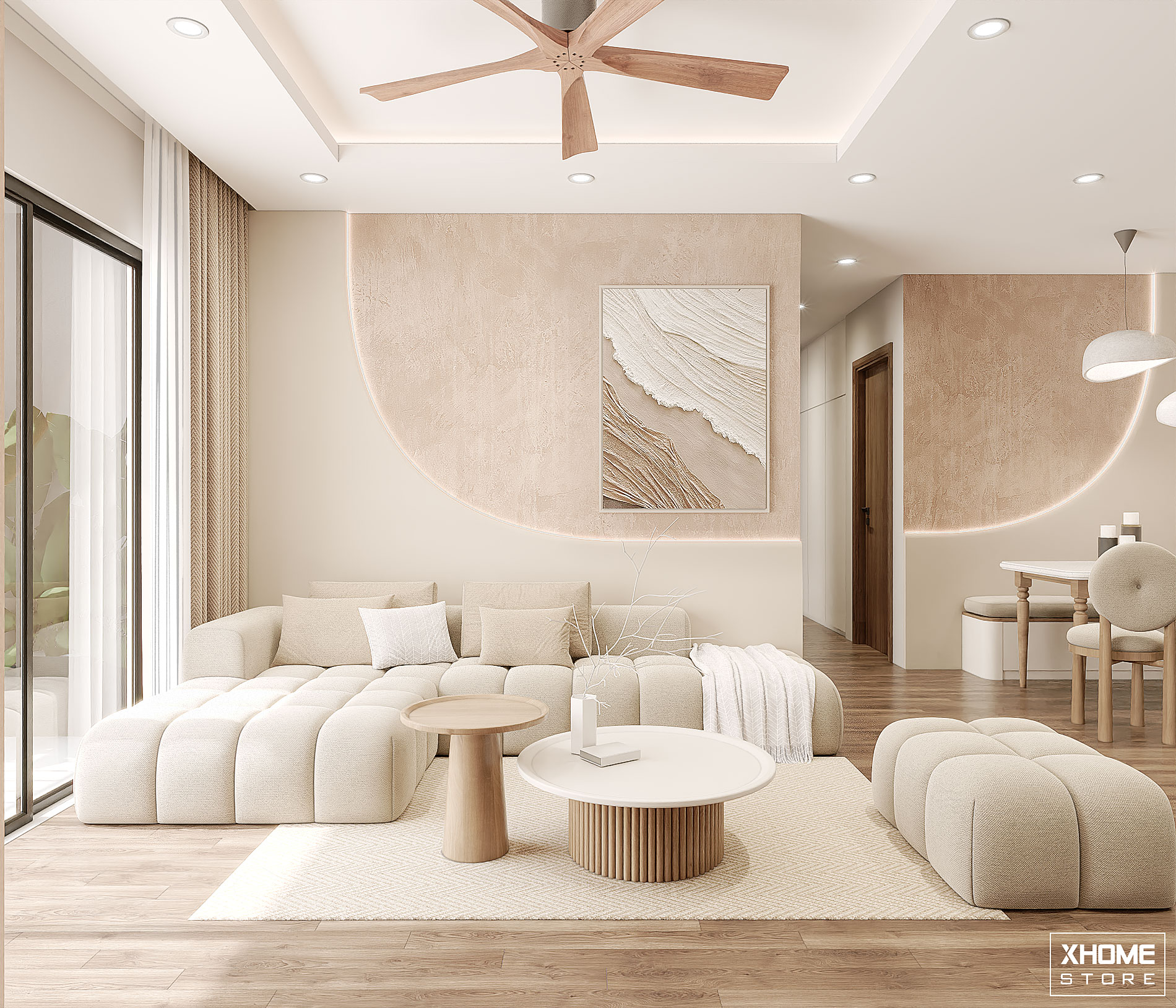 Thiết kế nội thất chung cư 60m2 đẹp, tối ưu không gian 18 Phòng khách hiện đại và tiết kiệm diện tích