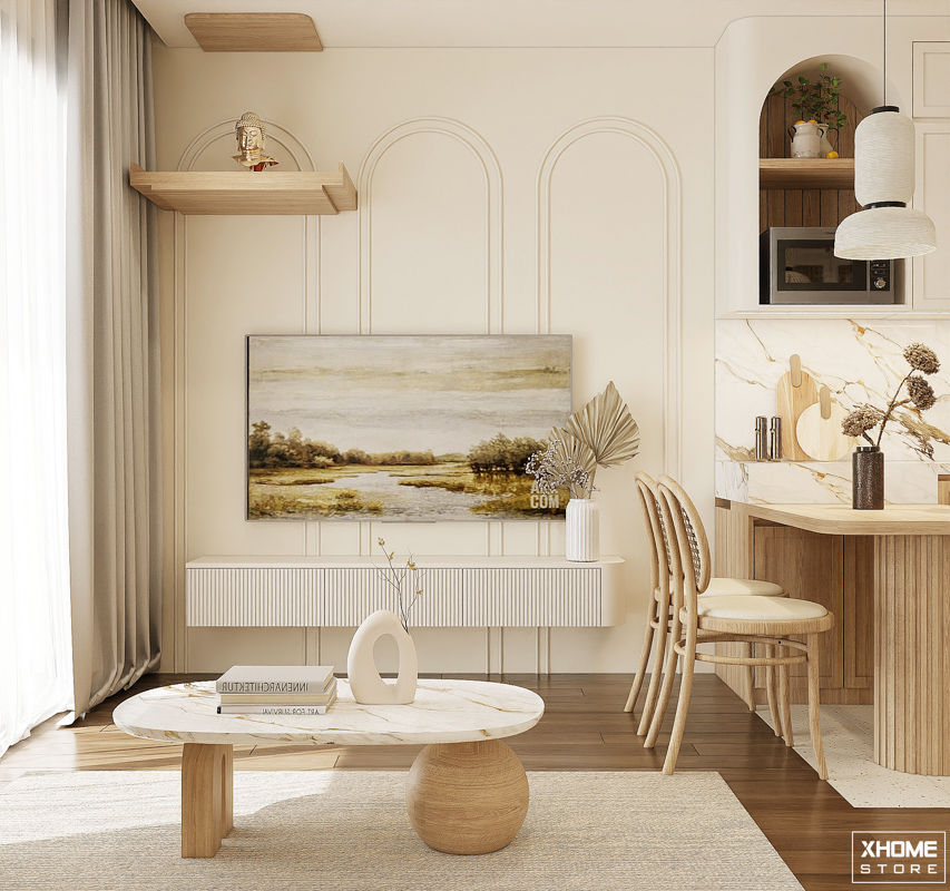 50+ Mẫu thiết kế nội thất chung cư 70m2 tối ưu từng không gian 38 VINSMART - 1 KHÁCH 2 NGỦ - 70m2