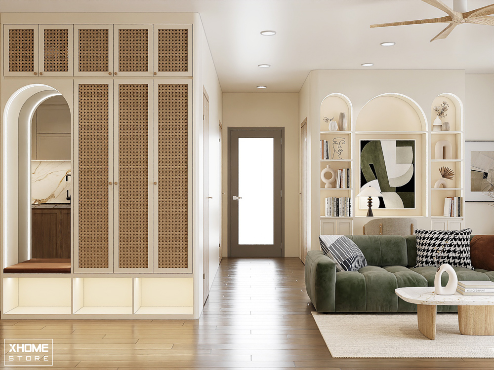 50+ Mẫu thiết kế nội thất chung cư 70m2 tối ưu từng không gian 36 VINSMART - 1 KHÁCH 2 NGỦ - 70m2