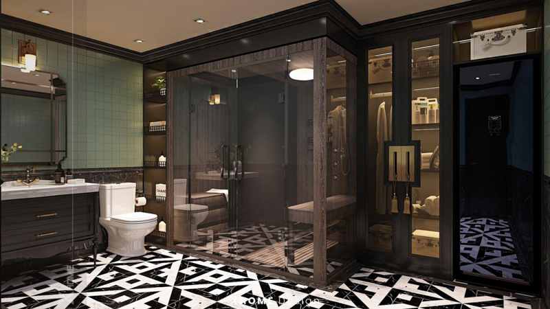 Nội thất căn hộ chung cư 2 phòng ngủ phong cách Indochine