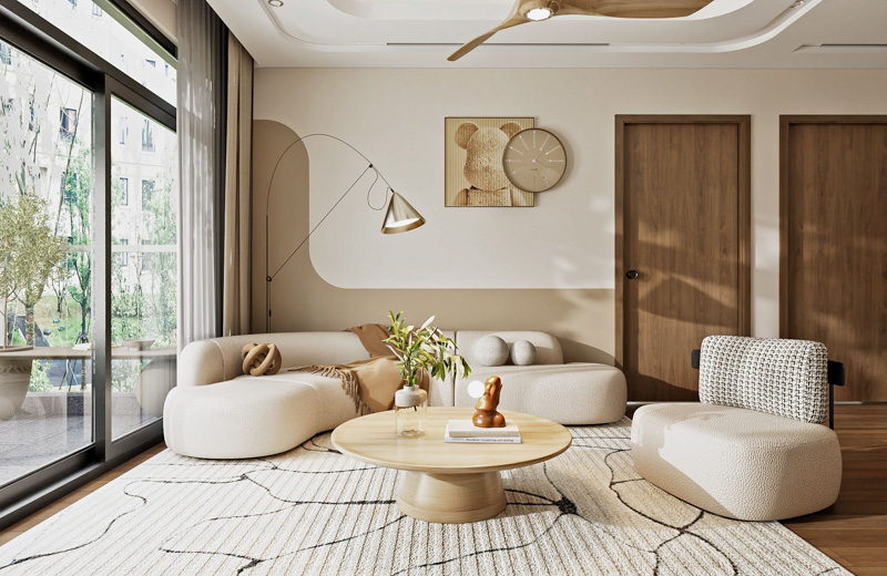 Giải pháp thiết kế cho căn hộ 2 phòng ngủ 60m2