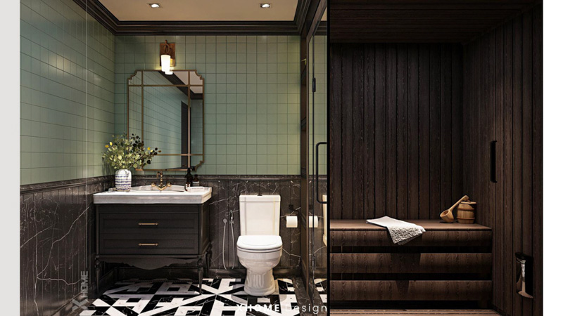 Nội thất căn hộ chung cư 2 phòng ngủ phong cách Indochine