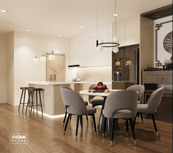 90+ mẫu Thiết Kế Nội Thất Căn Hộ Chung Cư 3 Phòng Ngủ Đẹp 2024 79 Nội thất phòng bếp hiện đại và tiện nghi căn 3PN