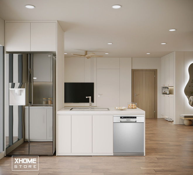 90+ mẫu Thiết Kế Nội Thất Căn Hộ Chung Cư 3 Phòng Ngủ Đẹp 2024 80 Nội thất phòng bếp hiện đại và tiện nghi căn 3PN