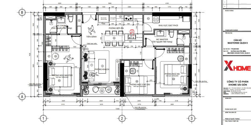 90+ mẫu Thiết Kế Nội Thất Căn Hộ Chung Cư 3 Phòng Ngủ Đẹp 2024 83 Một số mặt bằng bố trí công năng nội thất căn hộ 3 phòng ngủ do XHOME thiết kế