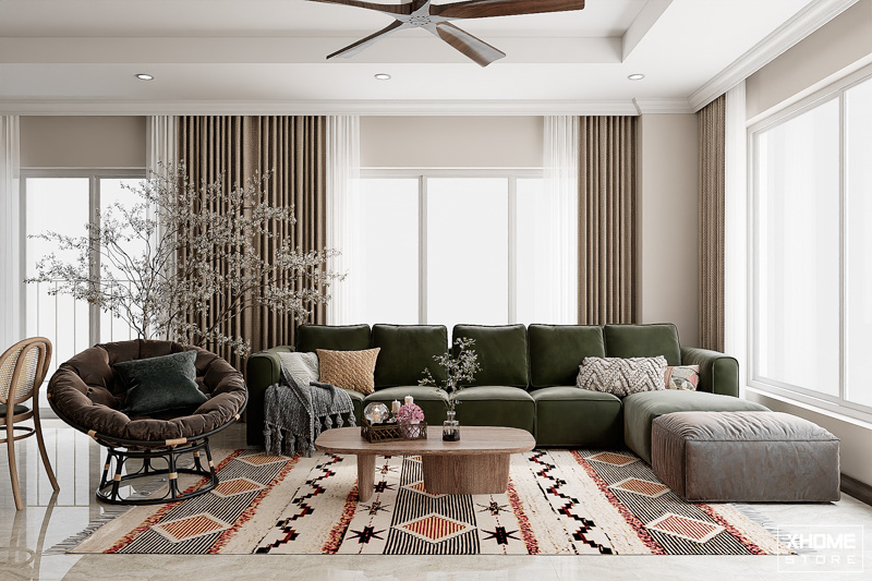 90+ mẫu Thiết Kế Nội Thất Căn Hộ Chung Cư 3 Phòng Ngủ Đẹp 2024 5 Thiết kế chung cư 3PN phong cách rustic độc đáo và ấm cúng