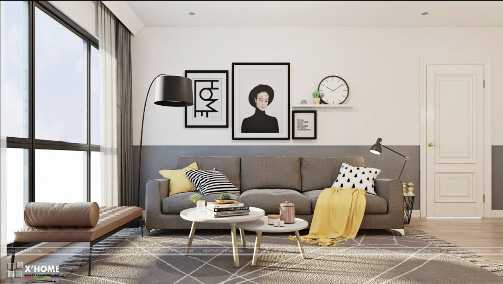 40+ Ý tưởng thiết kế nội thất phòng khách chung cư đẹp 2024 6 Phong cách Scandinavian (Bắc Âu) ấm cúng và tối giản