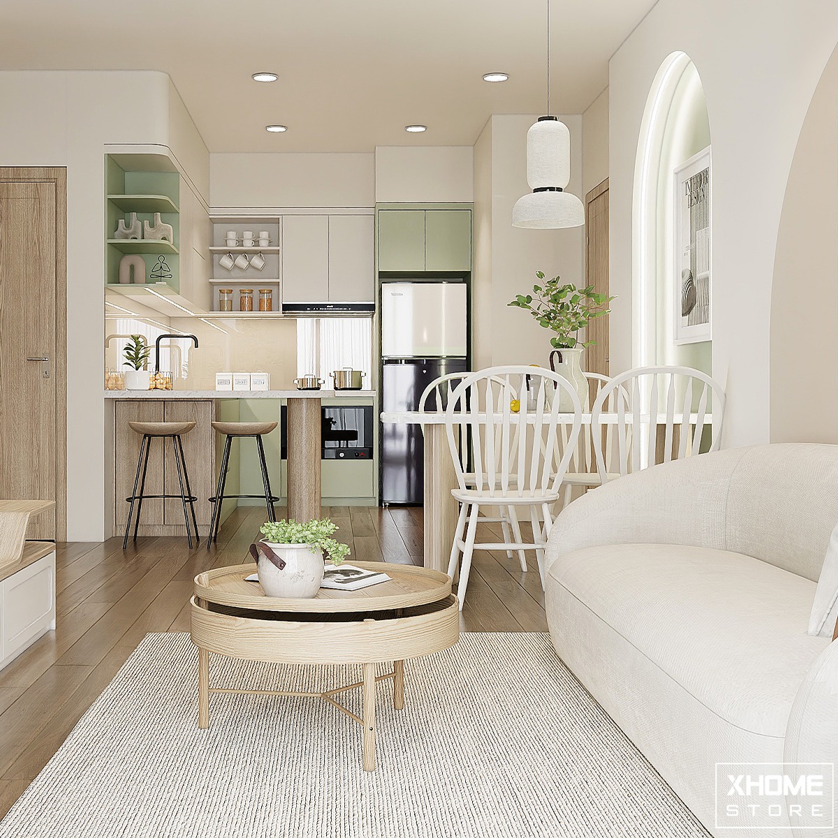 Thiết kế nội thất chung cư 60m2 đẹp, tối ưu không gian 7 Thiết kế nội thất chung cư 60m2