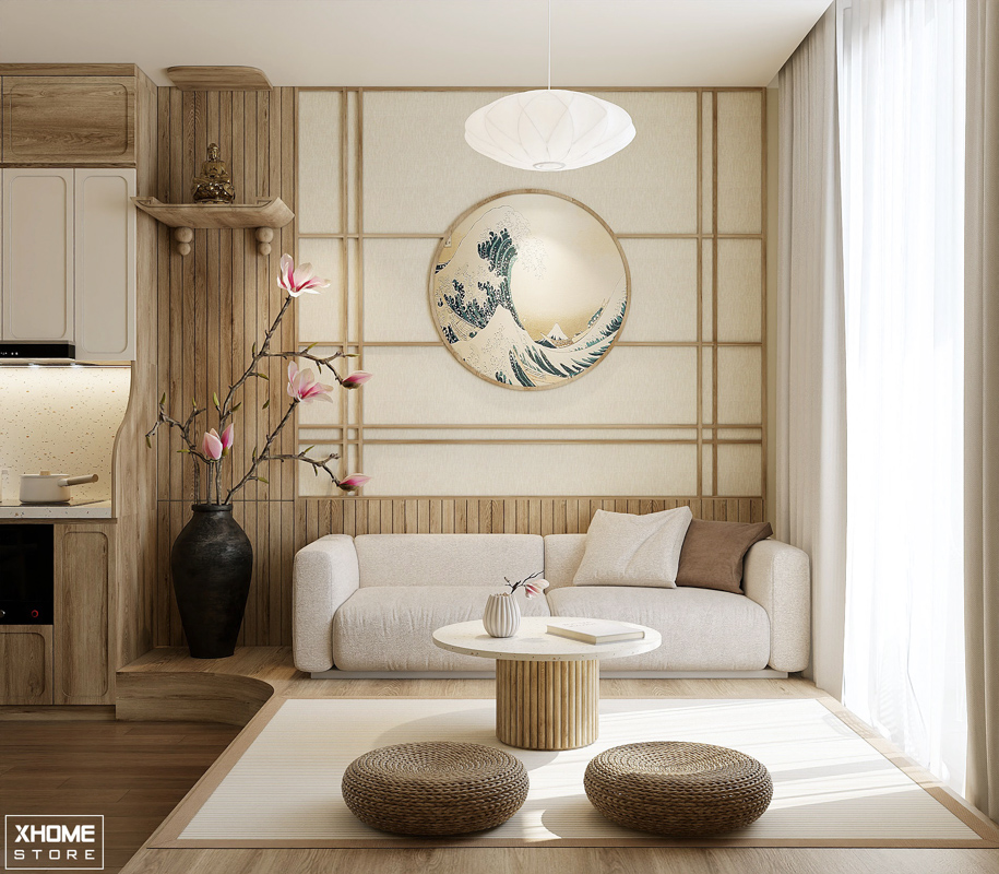 40+ Ý tưởng thiết kế nội thất phòng khách chung cư đẹp 2024 29 Tận dụng ánh sáng tự nhiên từ cửa kính lớn