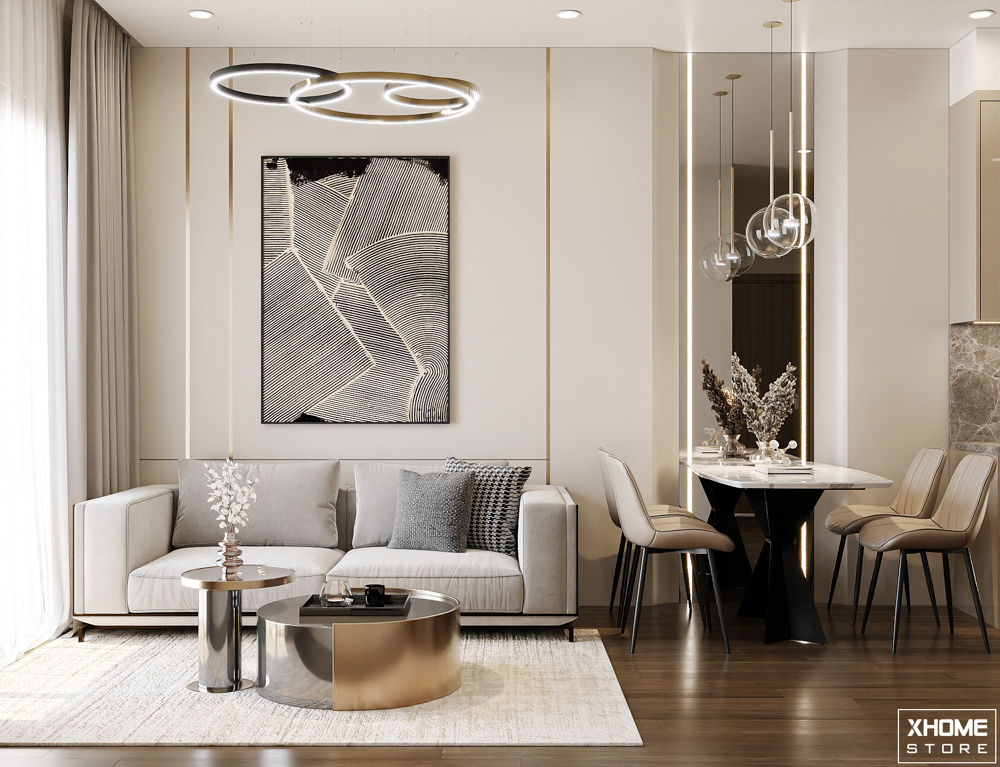 Thiết kế nội thất chung cư 60m2 đẹp, tối ưu không gian 5 Thiết kế nội thất chung cư 60m2 Phong cách hiện đại