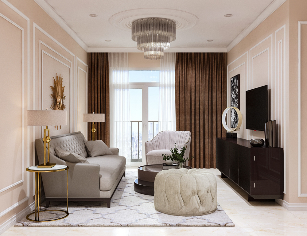 40+ Ý tưởng thiết kế nội thất phòng khách chung cư đẹp 2024 14 Mẫu phòng khách 15m2 dành cho gia đình trẻ