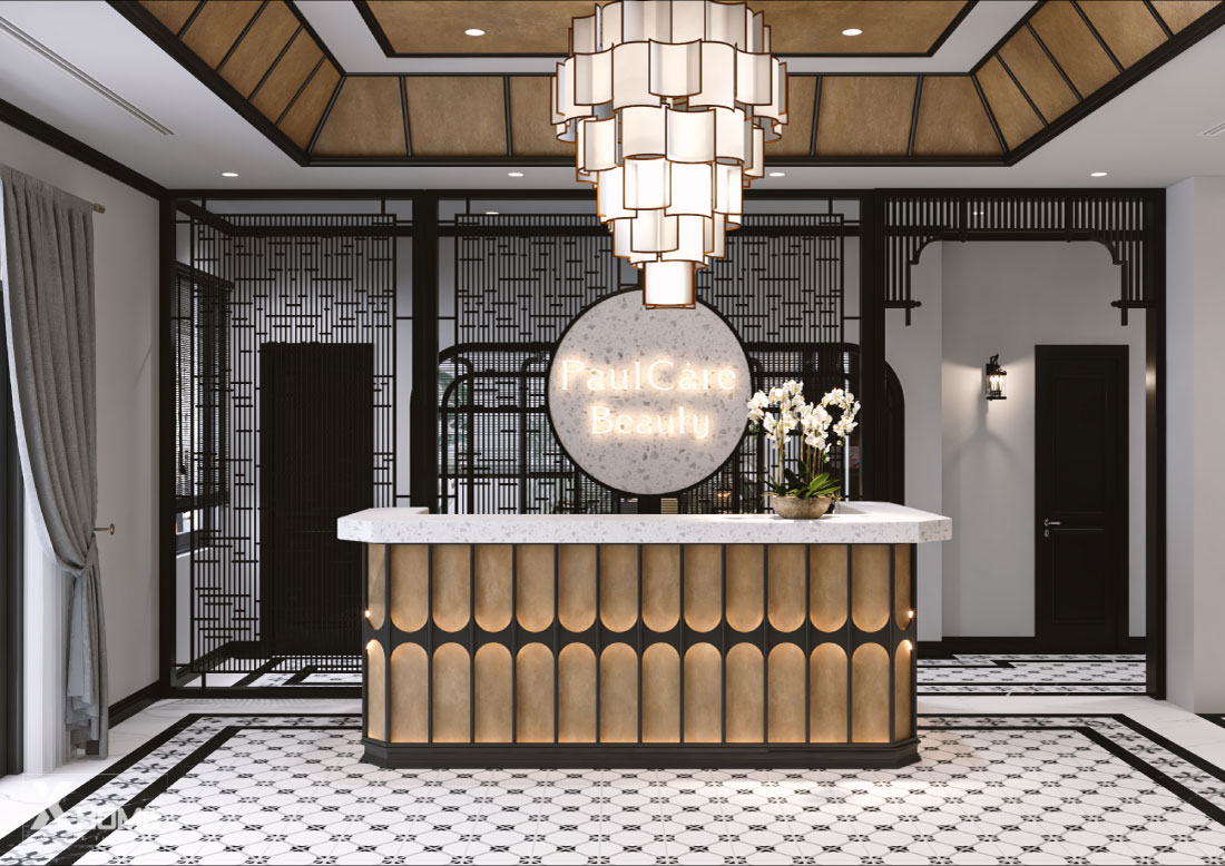 Top 15 công ty thiết kế nội thất Bình Dương chuyên nghiệp 2025 16 Thiết kế nội thất Spa Paul Care Beauty phong cách Indochine