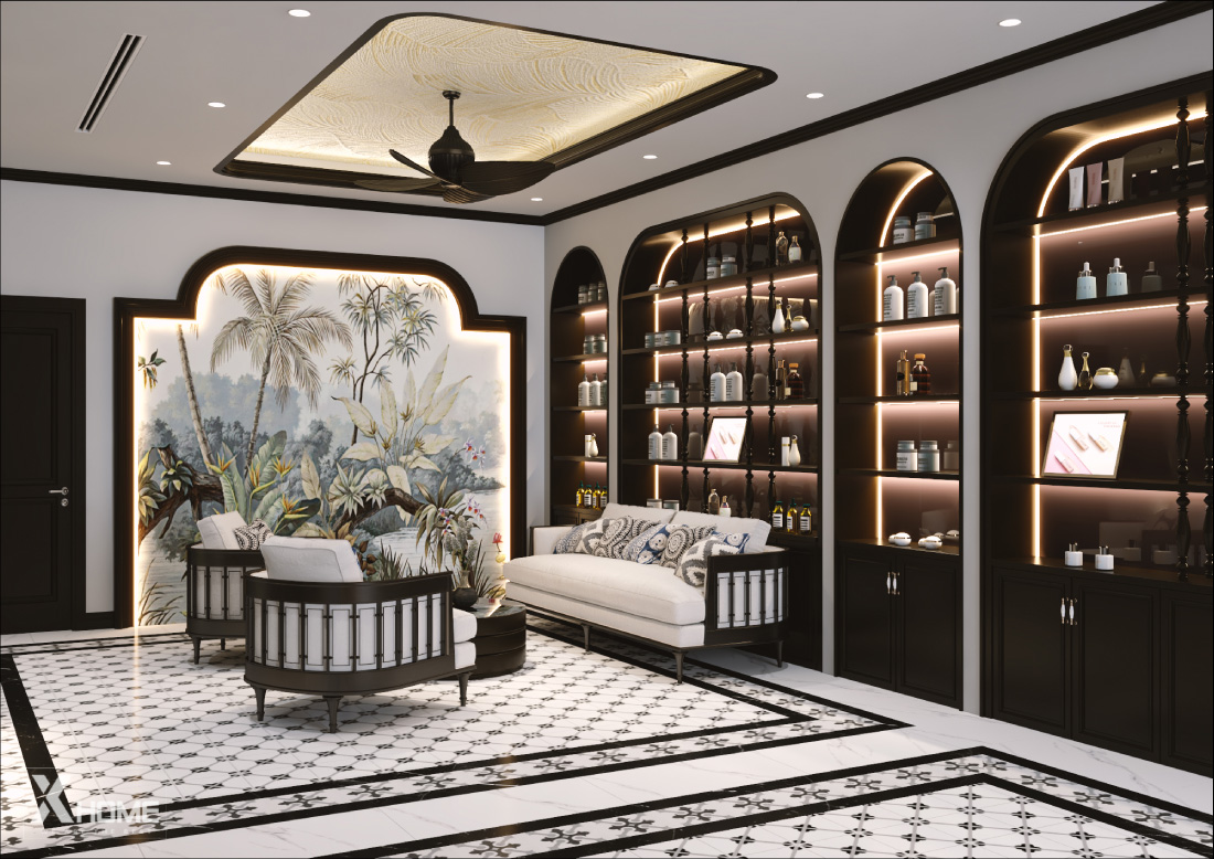 Top 15 công ty thiết kế nội thất Bình Dương chuyên nghiệp 2025 19 Thiết kế nội thất Spa Paul Care Beauty phong cách Indochine