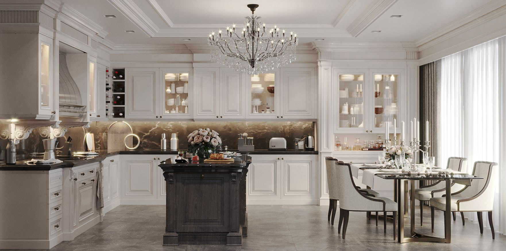 Phong cách nội thất phòng bếp cổ điển
