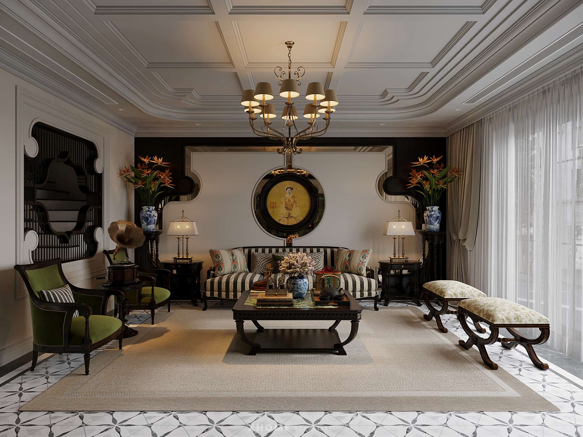 Thiết kế nội thất biệt thự Indochine Vinhomes Co Loa Villa