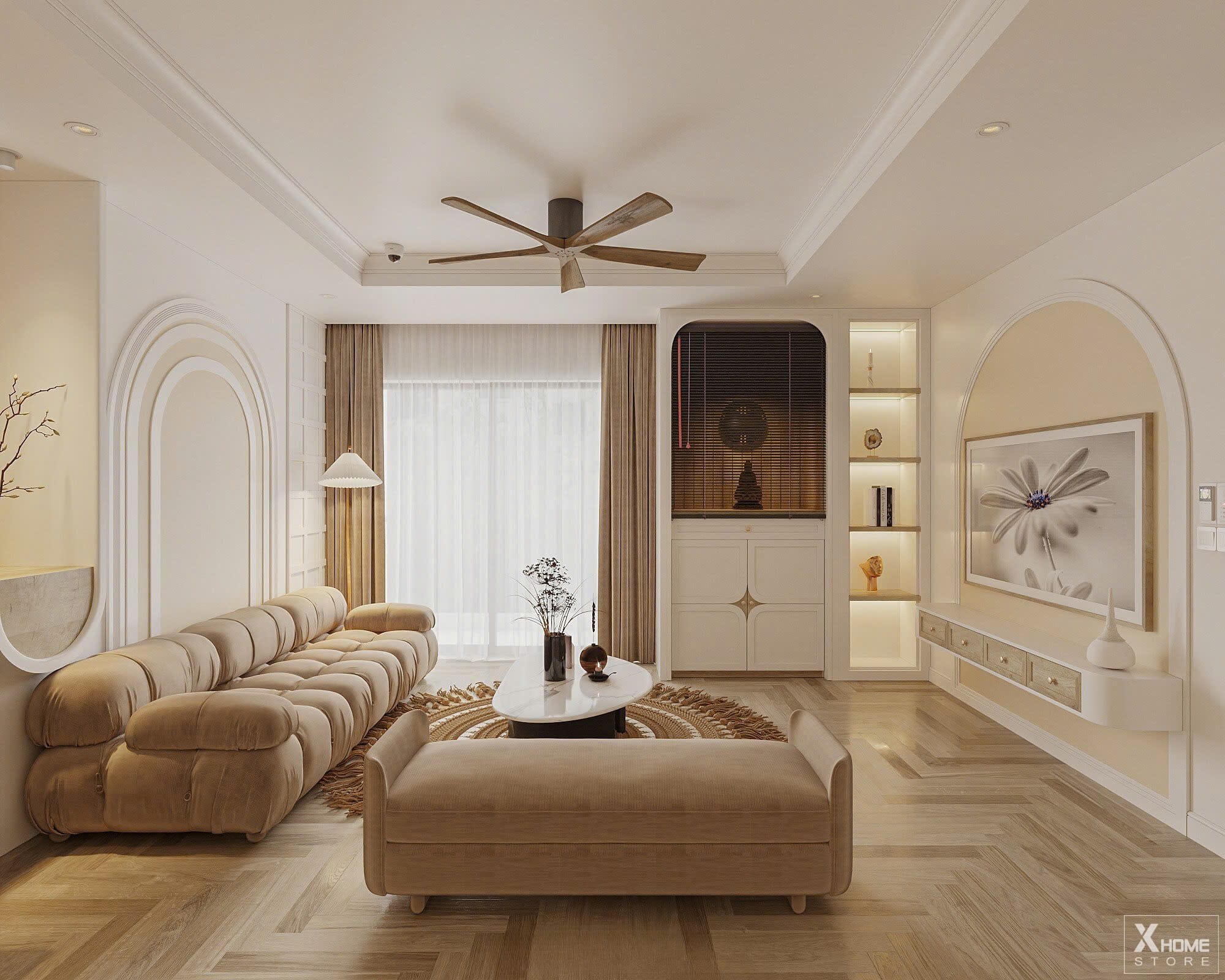 Thiết kế nội thất Modern Luxury căn hộ 1pn 45m2