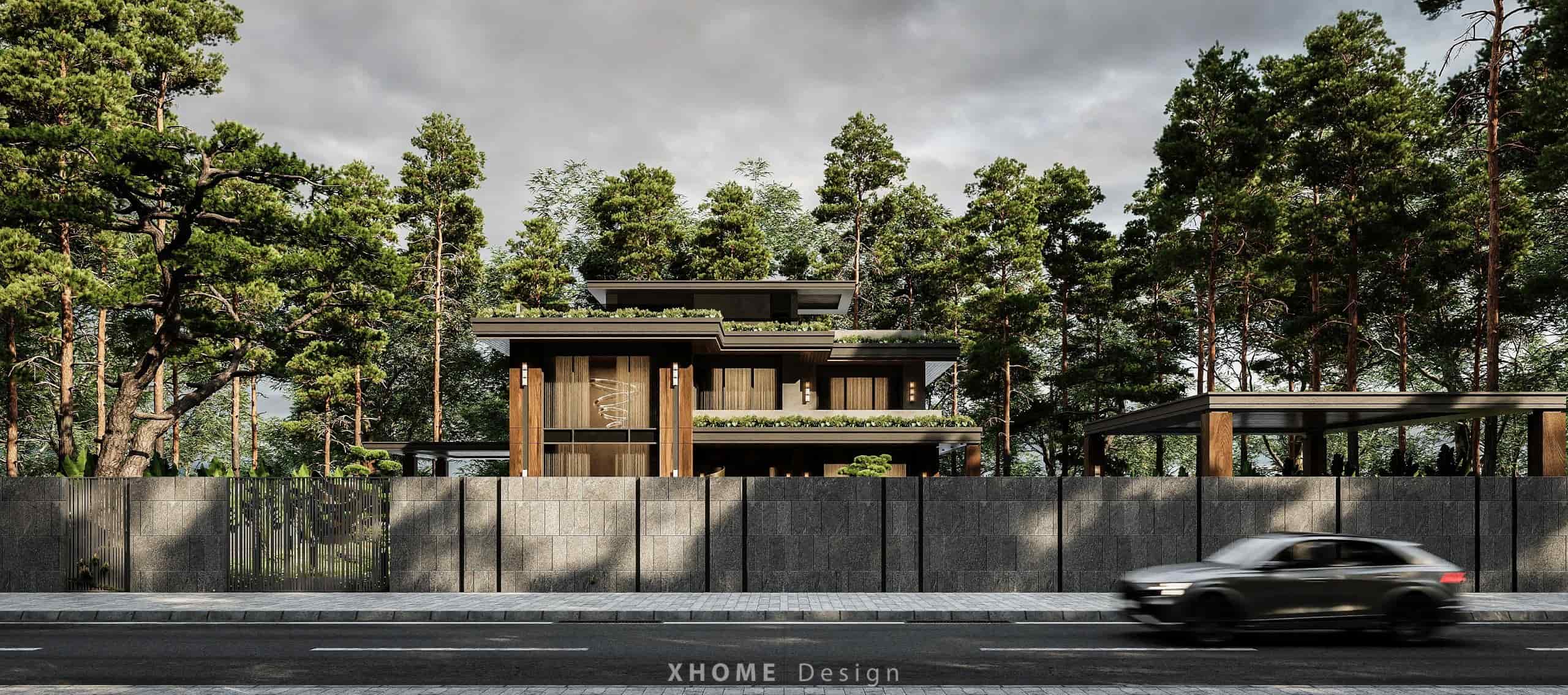 Thiết kế biệt thự hiện đại 2 tầng 1 tum Di An Villa