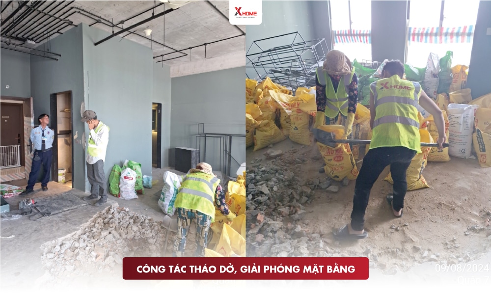 Thực hiện phá dở xử lý hiện trạng giải phóng mặt bằng